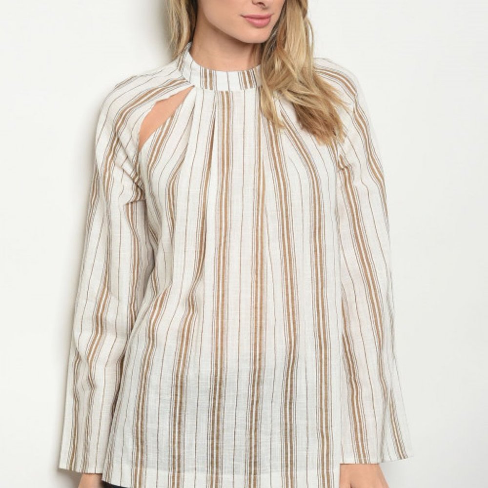Striped Cotton Blend Top